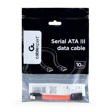 Serial ATA III 10 cm data cable, metal clips