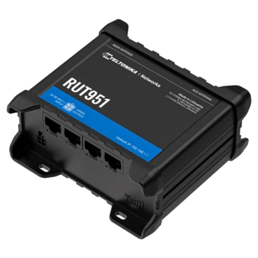 Teltonika Router 4G Industrial - 4 Ethernet ports RJ45 Fast Ethernet - Dual SIM 4G (LTE) Cat 4 up to 150Mbps - 1x Input + 1x Digital Outputs - Wi-Fi 802.11b/g/n 2.4GHz - Aluminum Housing