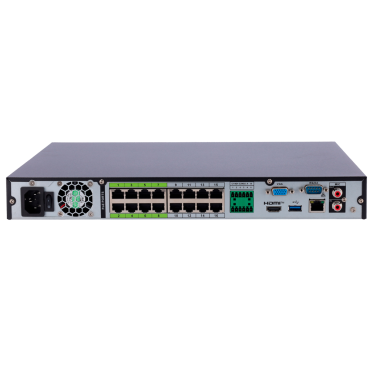 X-Security NVR - Maximum resolution 32 Megapixel - 32 CH / 16 PoE af/at ports - Compression H.265 / H.264 | 2 HDD - HDMI output 4K | Alarm Outputs - SMD, WizSense, Metadata and AcuPick