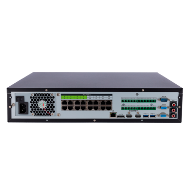 X-Security NVR - Maximum resolution 32 Megapixel - 64 CH / 16 PoE af/at ports - Compression H.265 / H.264 | 8 HDD - HDMI output 4K | Alarm Outputs - SMD, WizSense, Metadata and AcuPick