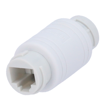 Connector - Input connector RJ45 - Output connector RJ45 - UTP compatible - IP68 - White colour