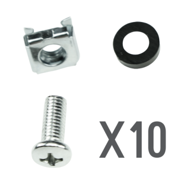 Screws - Rack mountable - Metric M6 - 10 units - Nut - Screw and separator