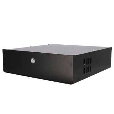 Closed metal case for DVR's - Specific for CCTV - For rack-mountable recorders up to 2U - Cam lock - Fan included - Quality and resistance