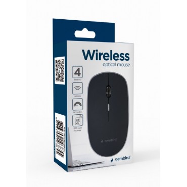 Wireless optical mouse, black - Intelligent power saving technology - Long battery life - No mouse pad required