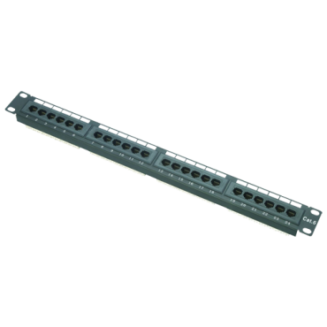 Patch panel of 24 ports UTP/RJ45 - Rack mountable - Supports cables up to CAT6 - Size 1U for easy installation - Dual IDC: 110 IDC and Krone IDC - Quick and easy connection