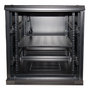 Rack floor cabinet - Up to 12U rack of 19" - Up to 800 kg load - With ventilation and cable passage - 4 fans, 1 trays and terminal strip 6 sockets - Supplied disassembled