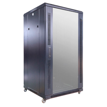 Rack floor cabinet - Up to 22U rack of 19" - Up to 800 kg load - With ventilation and cable passage - 2 fans, 2 trays and PDUs 6 sockets - Supplied assembled