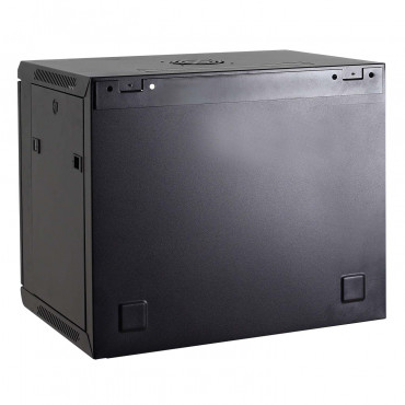 Rack cabinet for wall, Up to 4U rack of 19", Up to 60 kg load, With ventilation and cable passage, Fan included, Multiple connector of 6 power points included