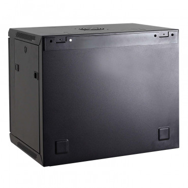 Rack cabinet for wall, Up to 6U rack of 19", Up to 60 kg load, With ventilation and cable passage, Fan included, Multiple connector of 6 power points included