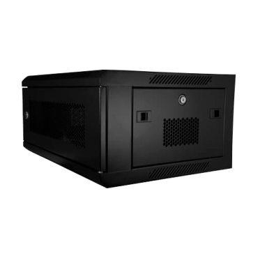 Rack cabinet for wall - Up to 6U rack of 19" - Up to 60 kg load - Mesh panels on front and sides for ventilation - Wiring access - Multiple connector of 6 power points included