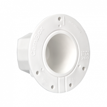 Ceiling bracket with double anchoring - Suitable for indoor and outdoor use - Base dimensions 101 (Ø) mm - Compatible with CBOX-STXX products - White colour