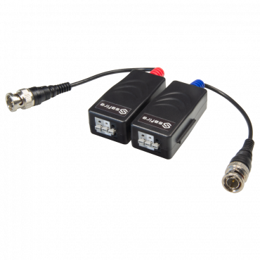 Passive twisted pair transceiver - 4N1 (HDTVI / HDCVI / AHD / CVBS) - 1 video channel - Passive, connector of 2 pins - Range: 190 ~ 440 m - 2 units