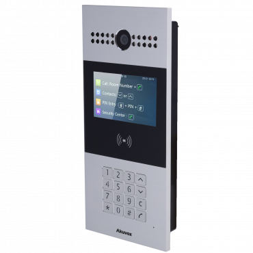 Surface-mounted anti-vandalism IP video door entry system - 2MP camera | Crystal clear two-way audio - Opening with MF, EM and NFC card | 2 relays - Multiple Apartments | TCP/IP, PoE, SIP Standard - Maintenance via Cloud