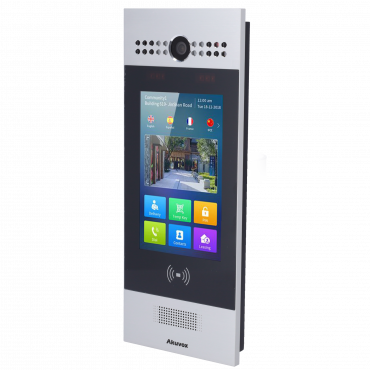 Surface-mounted anti-vandalism IP video door entry system - 3MP camera | Crystal clear two-way audio - Facial, MF and EM cards, PIN and QR | 3 relays - Multiple Apartments | TCP/IP, PoE, SIP Standard - 7" IPS Screen | Cloud Maintenance