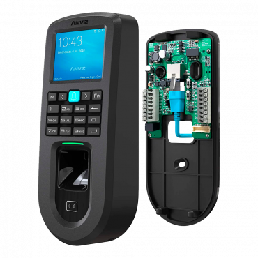 ANVIZ autonomous biometric reader - Fingerprints, RFID and keypad - 3000 recordings / 100000 records - TCP/IP, RS485, miniUSB, Wiegand 26 - Integrated controller / PoE - Free Cloudclocking Software