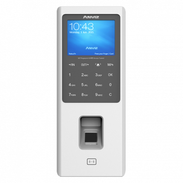 ANVIZ autonomous biometric reader - Fingerprints, RFID and keypad - 3000 recordings / 100000 records - TCP/IP, RS485, miniUSB, Wiegand 26 - Integrated controller - CrossChex and Cloudclocking Software