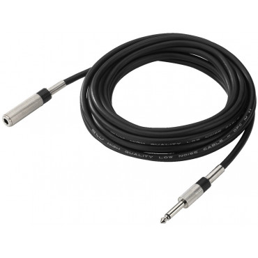 MEC-600/SW: Audio extension cable - 6m - 1 x 6.3 mm mono plug, 1 x 6.3 mm mono inline jack - Black