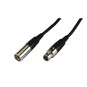 MCM-500/SW: Mini-XLR Cable - 5m - Black - 1 x 3-pole mini XLR plug, 1 x 3-pole mini XLR inline jack