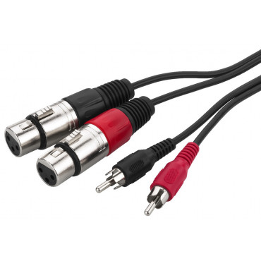 MCA-127J: Audio Adapter cable - 1m - 2 x 3-pole XLR inline jack, 2 x RCA plug