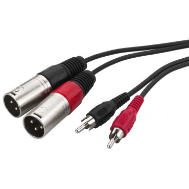 MCA-127P: Audio Adapter cable - 1m - 2 x 3-pole XLR plug, 2 x RCA plug