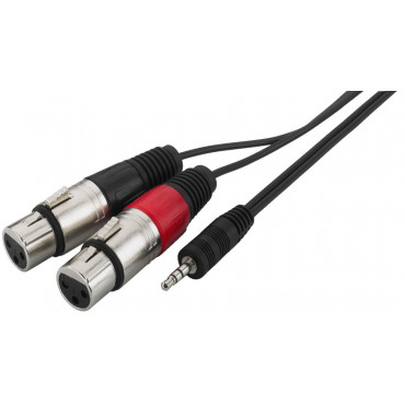 MCA-129J: Audio Adapter cable - 1m - 2 x 3-pole XLR inline jack, 1 x 3.5 mm stereo plug