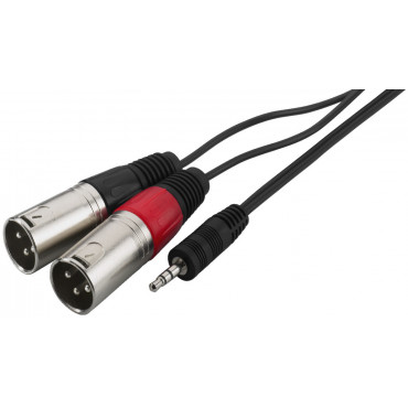 MCA-129P: Audio Adapter cable - 1m - 1 x 3.5 mm stereo plug to 2 x XLR plug
