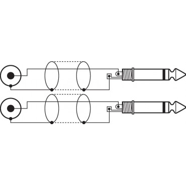 MCA-304: Audio connection cable - 3m - 2 x RCA plug,  2 x 6.3 mm mono plug