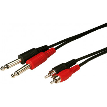 MCA-504: Audio Connection cable - 5m - 2 x RCA plug,  2 x 6.3 mm mono plug