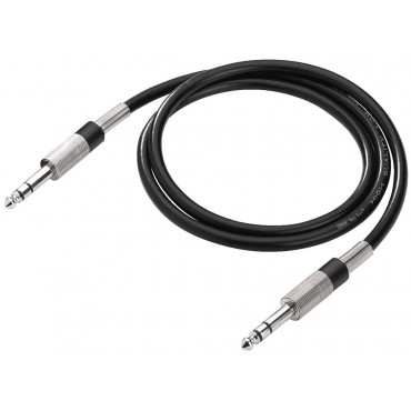 MCC-102/SW: Audio cable - 1m - 2 x 6.3 mm stereo plug - Black