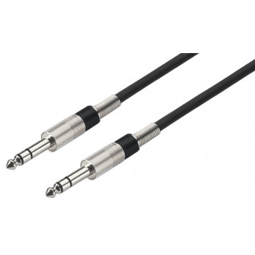 MCC-102/SW: Audio cable - 1m - 2 x 6.3 mm stereo plug - Black