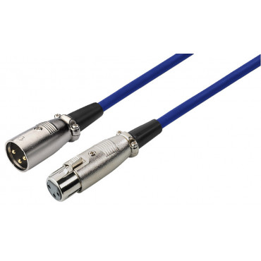 MEC-190/BL: Microphone cable - 2m - Blue - 1 x XLR plug, 1 x XLR inline jack