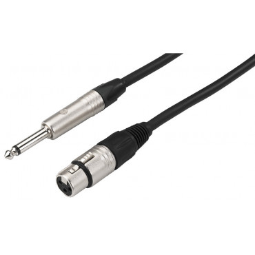MMCN-300/SW: Microphone cable - black - 3m - 1 x 6.3 mm mono plug, 1 x XLR inline jack