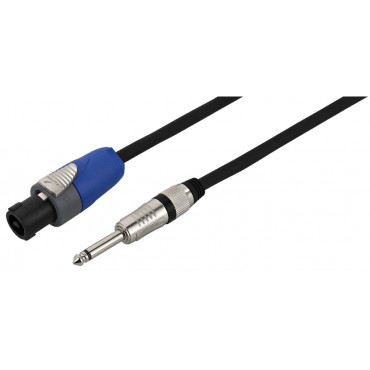 MSCN-8150/SW: Speaker cable - 15m - Black - 1 x NEUTRIK-SPEAKON plug NC-2FX, 1 x 6.3 mm mono inline jack