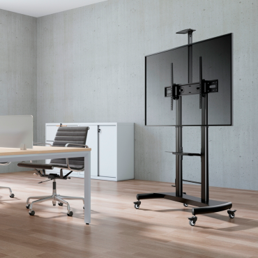 Floor stand with wheels and handle - Adjustable height - Up to 86" - Max weight 100Kg - VESA 1000x600mm
