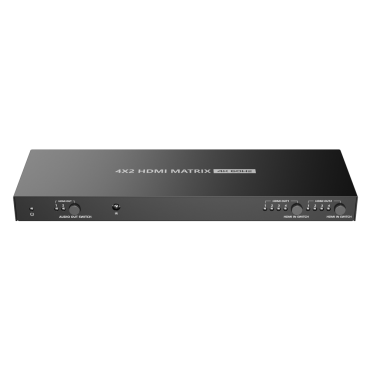  HDMI video matrix | 4 HDMI inputs | 2 HDMI outputs | Up to 4K (input and output) | Allows remote control | Power supply DC 12 V