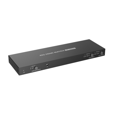  HDMI video matrix | 4 HDMI inputs | 2 HDMI outputs | Up to 4K (input and output) | Allows remote control | Power supply DC 12 V