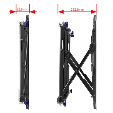 B-TECH Narrow Video Wall Bracket | Wall or tube mounting | Metallic structure