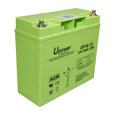 Rechargeable battery - AGM lead acid technology - Voltage 12 V - Capacity 18 Ah - 168 x 181,5 x 77 mm / 5700 g - For backup or direct use