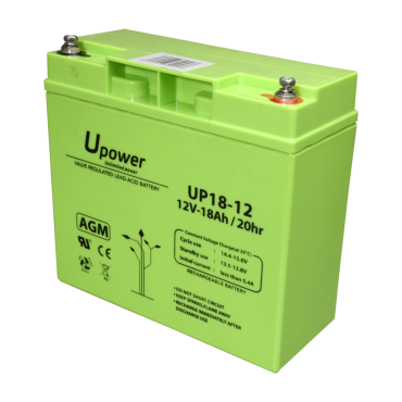 Rechargeable battery - AGM lead acid technology - Voltage 12 V - Capacity 18 Ah - 168 x 181,5 x 77 mm / 5700 g - For backup or direct use