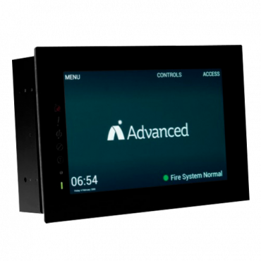 Advanced Touch Screen Repeater - Scherm van 10" 720p - Kleurenscherm - Aansluiting op centrales via netwerkkaart (ADV-MXP-503) - Kan op het oppervlak worden geïnstalleerd ADV-TOUCH-10-SBB