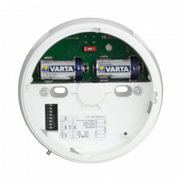 Advanced analoge draadloze sirenebasis - Draadloze tweerichtingscommunicatie - Communicatie tot 150 m - Configureerbaar tot 32 tonen / 95 dBA - Gevoed door lithiumbatterij. en back-up batterij - Gecertificeerd in EN54-25