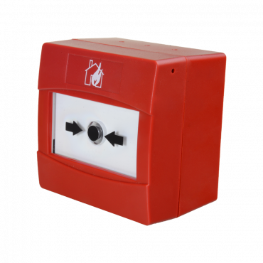 Advanced resetbare analoge drukknop - Ingebouwde isolator - Tweekleurige (rood-groen) LED-indicator - Dezelfde sleutel voor openen en opnieuw inschakelen - Zonder deksel - Certificaat EN54-17