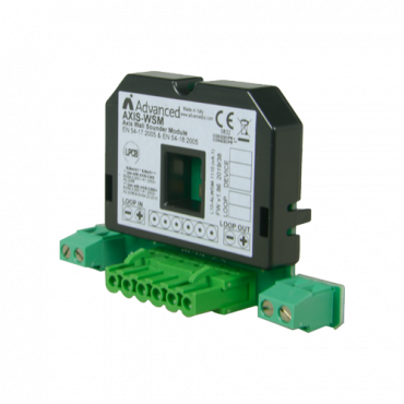 Advanced sirene-aansluitinterface - Maakt het mogelijk om geavanceerde conventionele sirenes in analoge systemen aan te sluiten - Compatibel met ADV-AXIS-CWS en ADV-AXIS-CWSV - Ingebouwde isolator - Certificaten EN54-17 en EN54-18