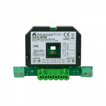 Advanced siren connection interface - Allows to connect Advanced conventional sirens in analog systems - Compatible with ADV-AXIS-CWS and ADV-AXIS-CWSV - Built-in isolator - Certificates EN54-17 and EN54-18