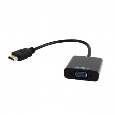 HDMI to VGA and audio adapter cable, single port, black