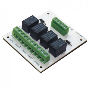 Relay module - Creation of two-door locks - double output - Little size - Suitable for all types of doors - 12 VDC power supply