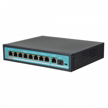 PoE Switch - 8 PoE ports + 1 Uplink + 1 GIGA SFP - Port speed 10/100/1000 Mbps - Port 65W 1 / ports 30W 2-8 / maximum 120W - HD mode that optimizes CCTV transmission - Hi-PoE / IEEE802.3at (PoE+) / af (PoE)