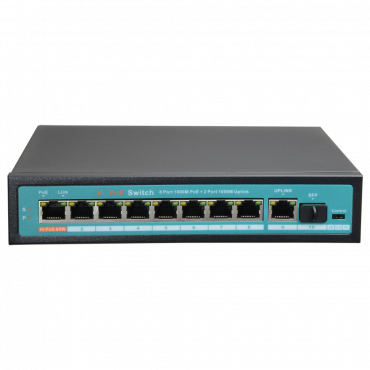 PoE Switch - 8 PoE ports + 1 Uplink + 1 GIGA SFP - Port speed 10/100/1000 Mbps - Port 65W 1 / ports 30W 2-8 / maximum 120W - HD mode that optimizes CCTV transmission - Hi-PoE / IEEE802.3at (PoE+) / af (PoE)