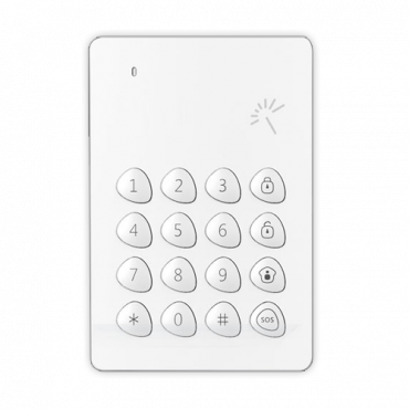 Standalone keypad - Wireless - Internal antenna - Permits arming/disarming - Compatible with proximity tags - Power supply 3 AAA batteries 1.5 V LR6