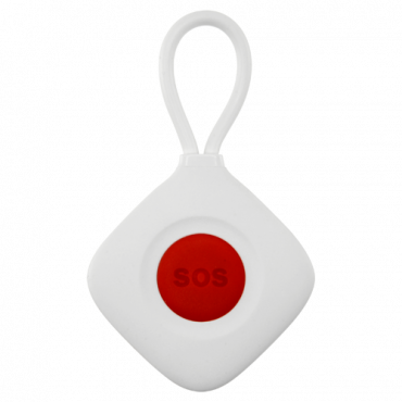SOS-100: SOS button (panic) - Wireless - Lightweight with key loop - Activates the alarm panel - Panel armed or disarmed - Suitable for elderly people